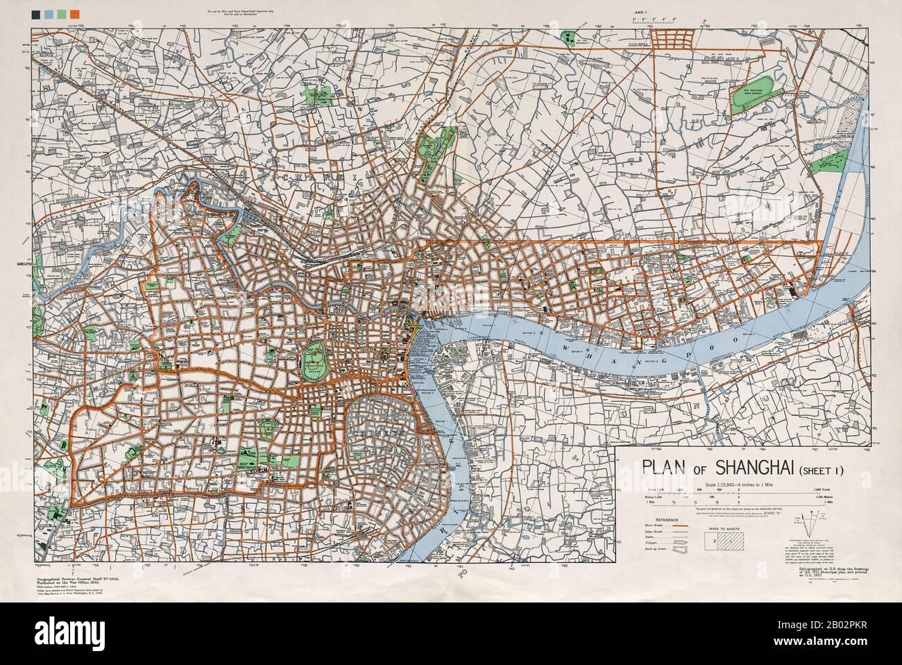 Shanghai International Settlement Map Shanghai In The 1930S, With The Shanghai International Settlement And  Shanghai French Concession. Map Of Central Shanghai. Printed By The British  War Office / Us Army Map Service Stock Photo - Alamy