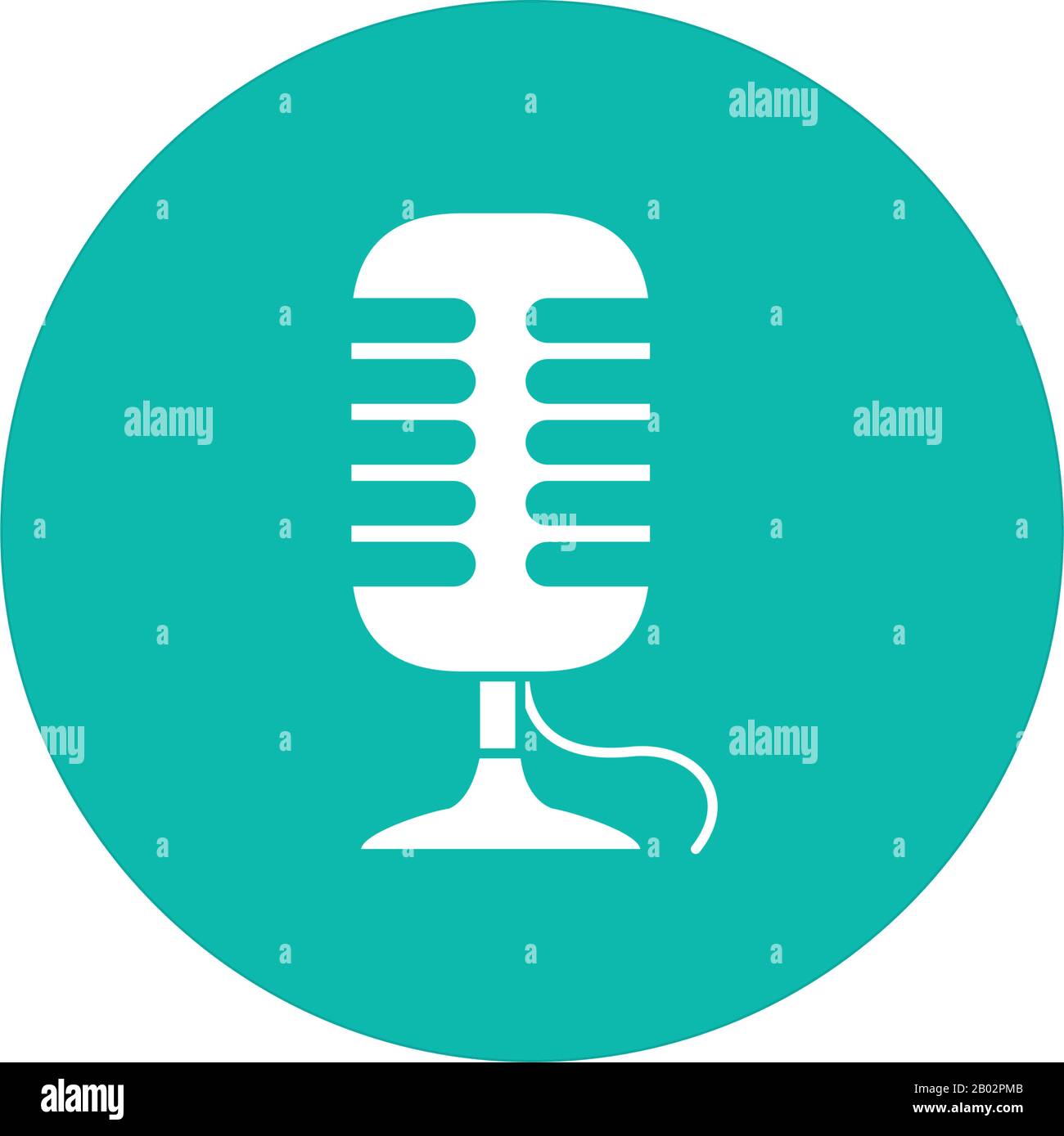 Microphone block style icon design, Music sound melody song musical art