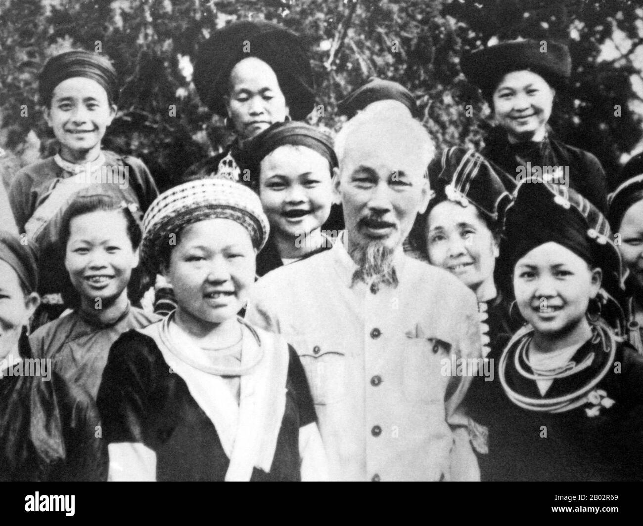 Hồ Chí Minh, born Nguyễn Sinh Cung and also known as Nguyễn Ái Quốc (19 May 1890 – 3 September 1969) was a Vietnamese Communist revolutionary leader who was prime minister (1946–1955) and president (1945–1969) of the Democratic Republic of Vietnam (North Vietnam). He formed the Democratic Republic of Vietnam and led the Viet Cong during the Vietnam War until his death.  Hồ led the Viet Minh independence movement from 1941 onward, establishing the communist-governed Democratic Republic of Vietnam in 1945 and defeating the French Union in 1954 at Dien Bien Phu. He lost political power inside Nor Stock Photo