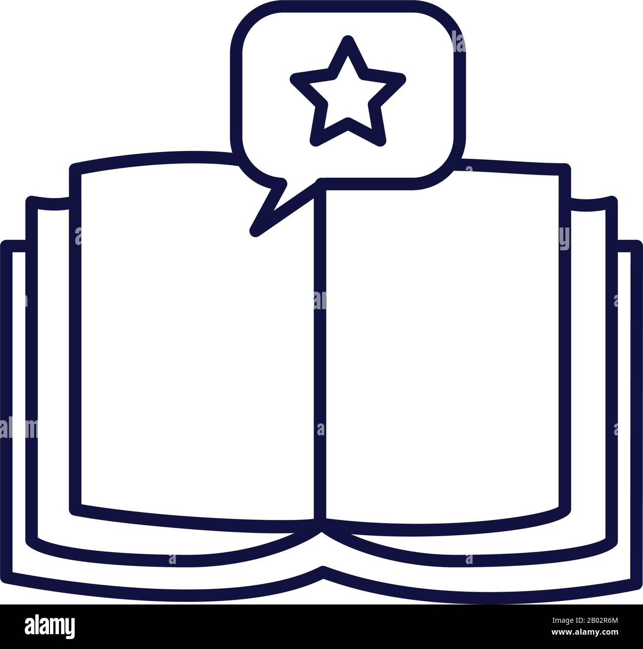 Open book and bubble line style icon design, Education literature read ...