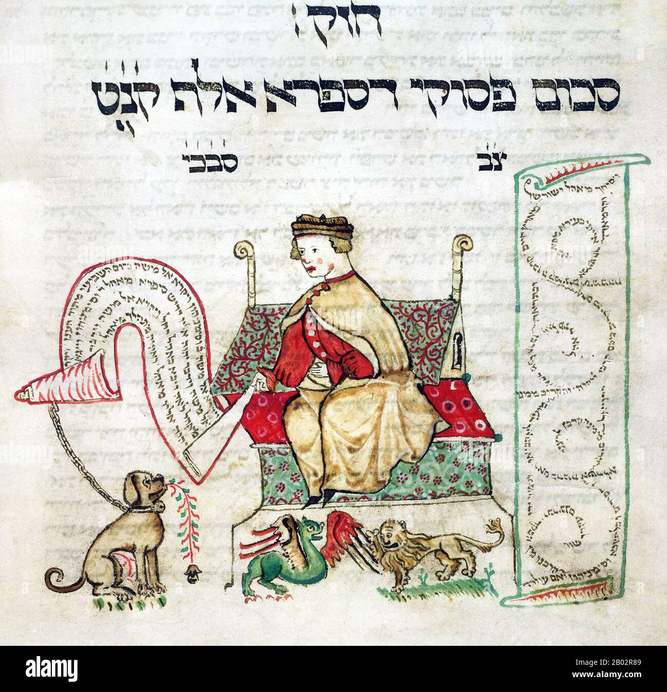 The Coburg Pentateuch, produced c. 1396, includes the Five Books of Moses  (the Torah); the Five Scrolls, Haftarot (weekly readings from the Prophets)  and grammatical treatises. The text of the Pentateuch was