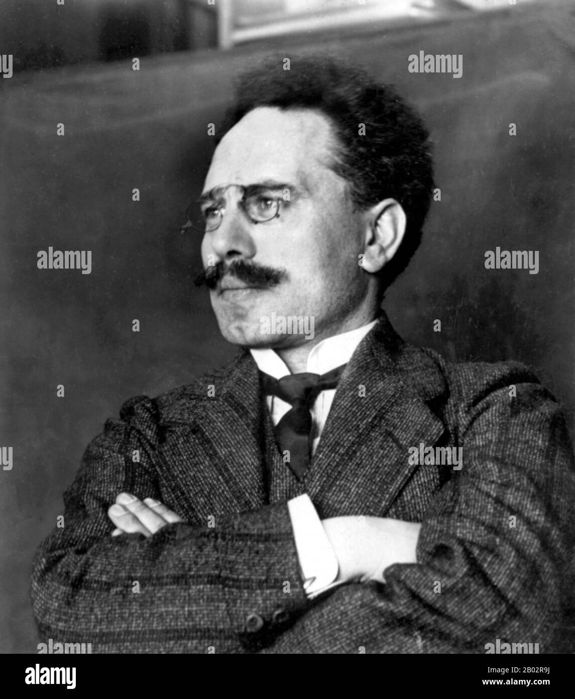 Karl Liebknecht (13 August 1871 – 15 January 1919) was a German socialist and a co-founder with Rosa Luxemburg of the Spartacist League and the Communist Party of Germany. He is best known for his opposition to World War I in the Reichstag and his role in the Spartacist uprising of 1919.  The uprising was crushed by the social democrat government and the Freikorps (paramilitary units formed of World War I veterans). Liebknecht and Luxemburg were killed.  After their deaths, Karl Liebknecht and Rosa Luxemburg became martyrs for German left wing politics. Stock Photo