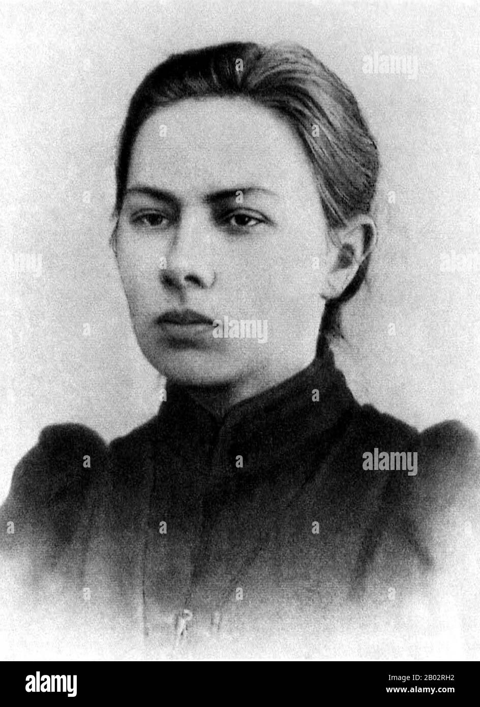 Nadezhda Konstantinovna 'Nadya' Krupskaya (26 February 1869 – 27 February 1939) was a Russian Bolshevik revolutionary and politician. She served as the Soviet Union's Deputy Minister of Education from 1929 until her death in 1939, and was the wife of Vladimir Lenin from 1898 until his death in 1924. Stock Photo