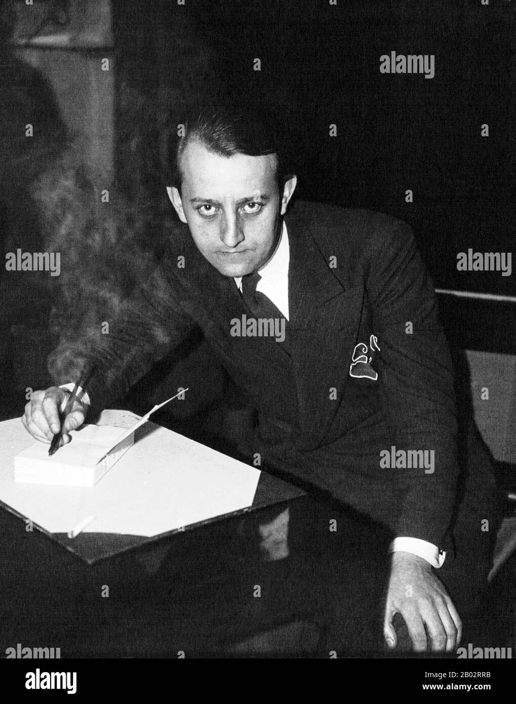 André Malraux DSO (3 November 1901 – 23 November 1976) was a French novelist, art theorist and Minister for Cultural Affairs. Malraux's novel La Condition Humaine (Man's Fate) (1933) won the Prix Goncourt. He was appointed by President Charles de Gaulle as Minister of Information (1945–1946) and subsequently as France's first Minister of Cultural Affairs during de Gaulle's presidency (1959–1969).  In 1923 Malraux undertook a small expedition into unexplored areas of the Cambodian jungle in search of lost Khmer temples, hoping to recover items that might be sold to art museums. On his return, h Stock Photo