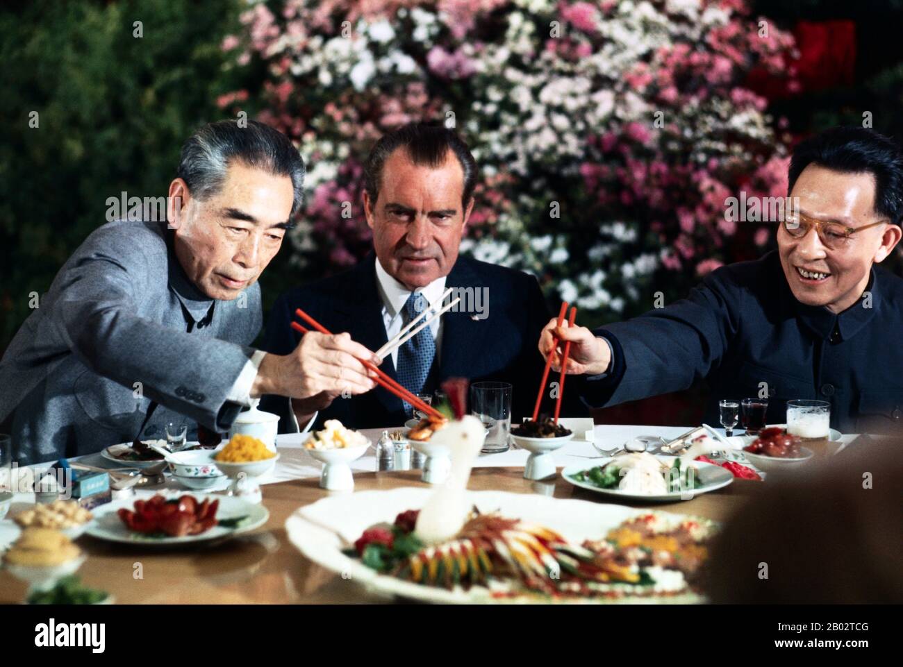 U.S. President Richard Nixon's 1972 visit to the People's Republic of China  was an important step in formally normalizing relations between the United  States and the People's Republic of China. Between February