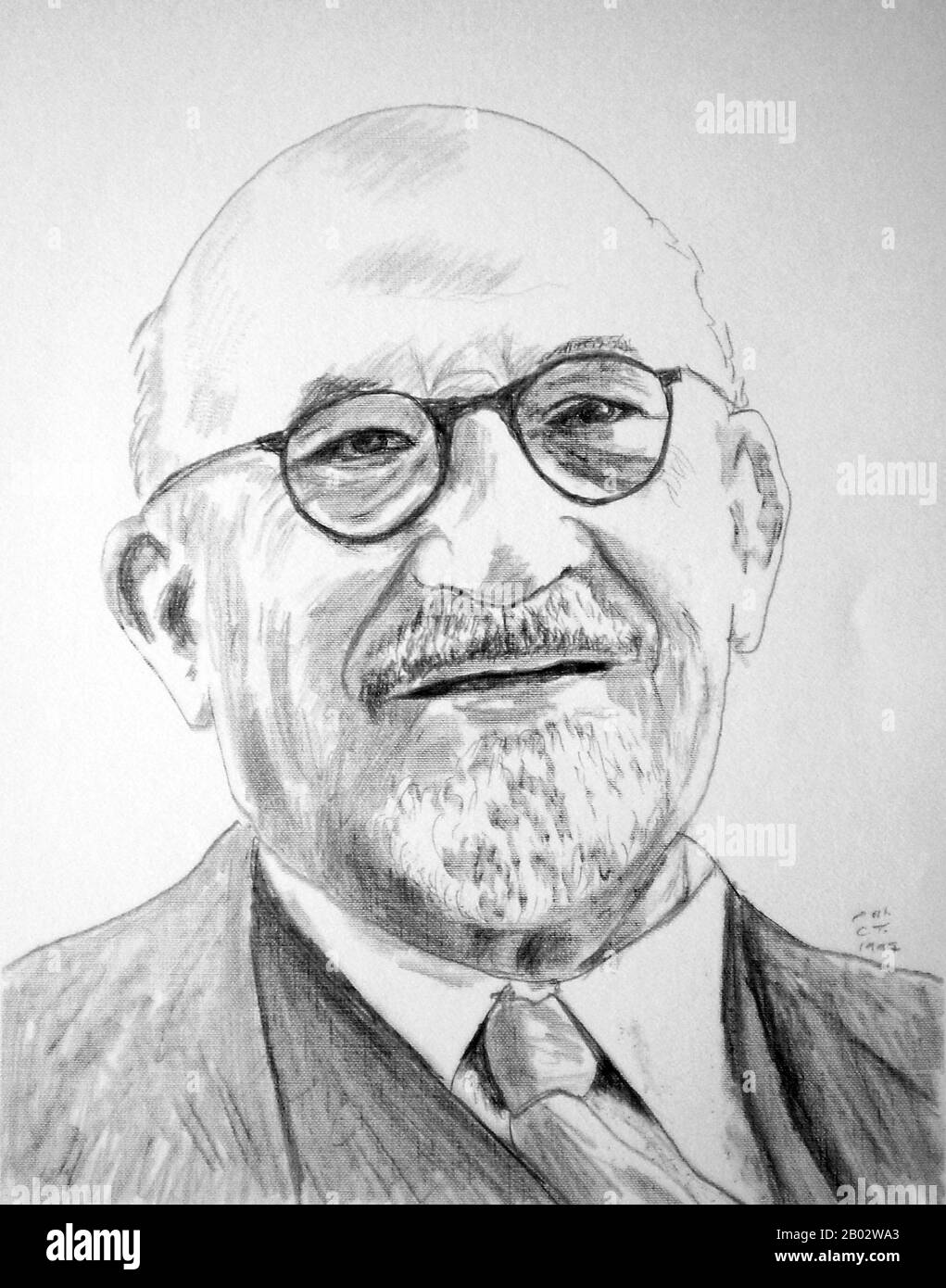 Chaim Azriel Weizmann (27 November 1874 – 9 November 1952) was a Zionist leader and Israeli statesman who served as President of the Zionist Organization and later as the first President of Israel. He was elected on 16 February 1949, and served until his death in 1952. Weizmann convinced the United States government to recognize the newly formed state of Israel.  Weizmann was also a biochemist who developed the acetone–butanol–ethanol fermentation process, which produces acetone through bacterial fermentation. His acetone production method was of great importance for the British war industry d Stock Photo