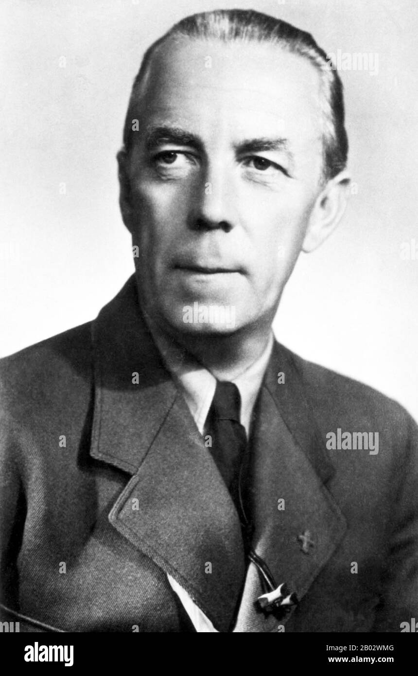 Folke Bernadotte, Count of Wisborg (2 January 1895 – 17 September 1948) was a Swedish diplomat and nobleman. During World War II he negotiated the release of about 31,000 prisoners from German concentration camps including 450 Danish Jews from the Theresienstadt camp. They were released on 14 April 1945. In 1945, he received a German surrender offer from Heinrich Himmler, though the offer was ultimately rejected.  After the war, Bernadotte was unanimously chosen to be the United Nations Security Council mediator in the Arab–Israeli conflict of 1947–1948. He was assassinated in Jerusalem in 194 Stock Photo
