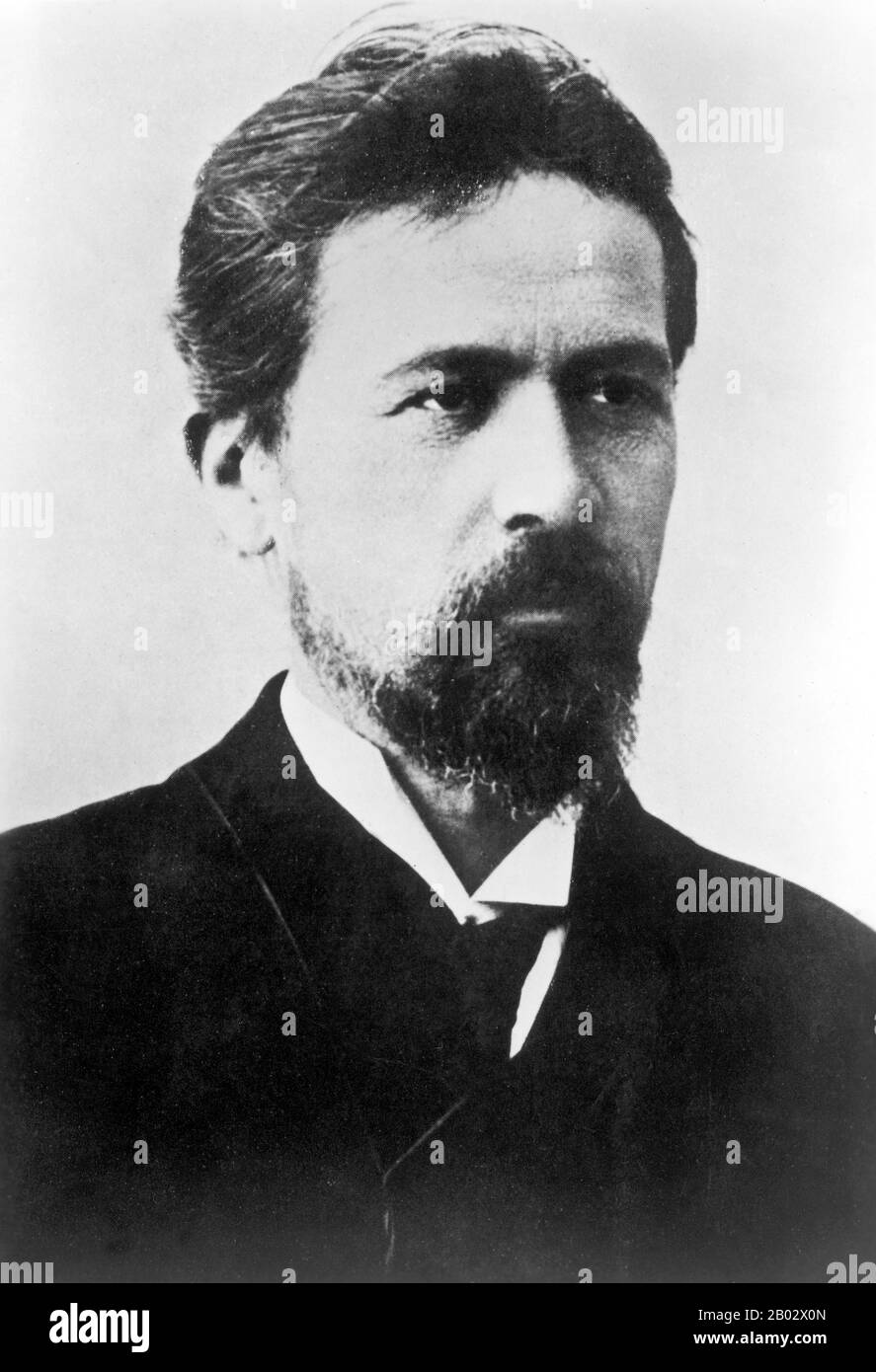 Anton Pavlovich Chekhov (29 January 1860 – 15 July 1904) was a Russian physician, playwright and author who is considered to be among the greatest writers of short stories in history. His career as a playwright produced four classics and his best short stories are held in high esteem by writers and critics.  Chekhov practiced as a medical doctor throughout most of his literary career: 'Medicine is my lawful wife', he once said, 'and literature is my mistress'. Along with Henrik Ibsen and August Strindberg, Chekhov is often referred to as one of the three seminal figures in the birth of early m Stock Photo
