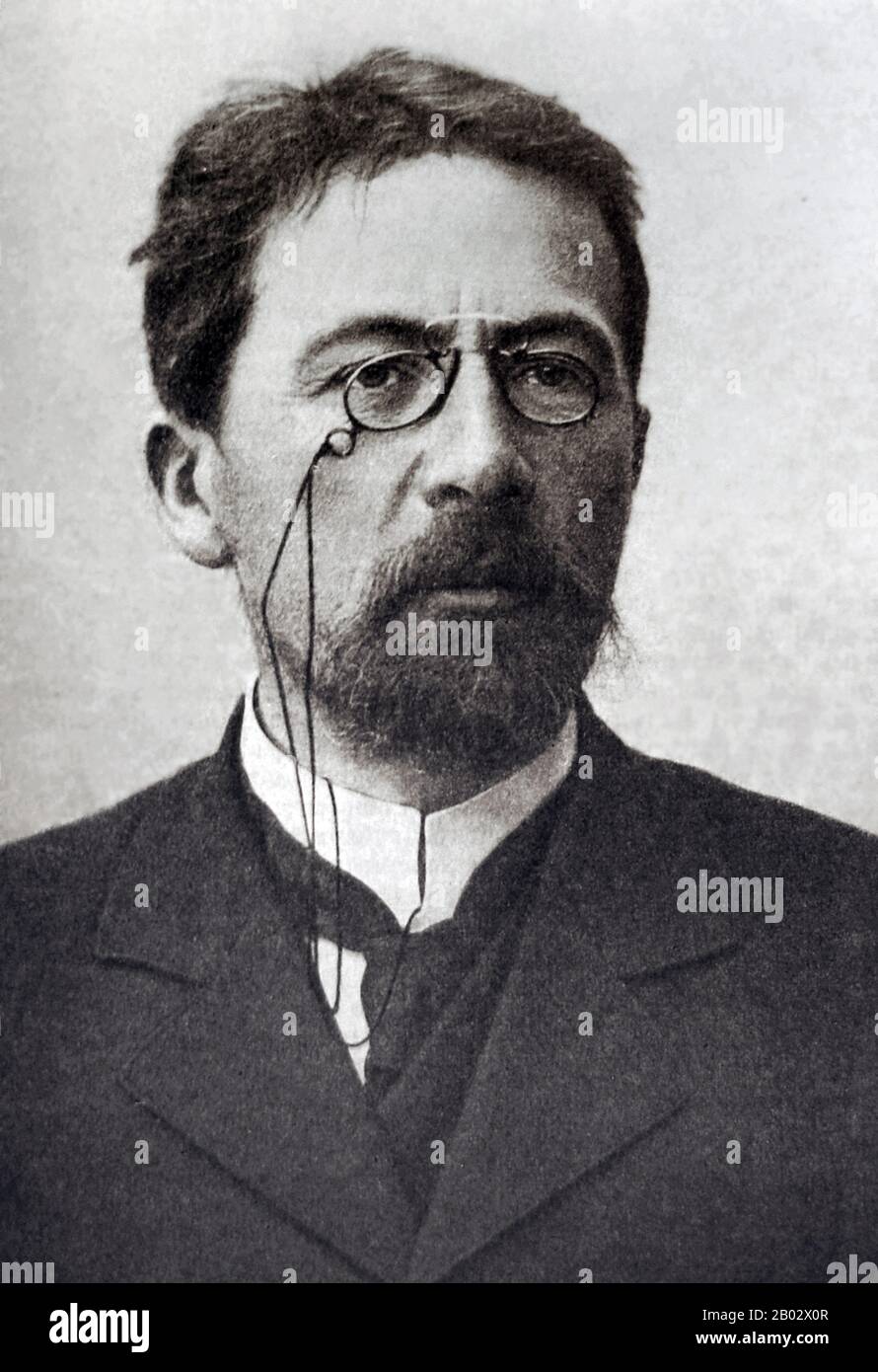 Anton Pavlovich Chekhov (29 January 1860 – 15 July 1904) was a Russian physician, playwright and author who is considered to be among the greatest writers of short stories in history. His career as a playwright produced four classics and his best short stories are held in high esteem by writers and critics.  Chekhov practiced as a medical doctor throughout most of his literary career: 'Medicine is my lawful wife', he once said, 'and literature is my mistress'. Along with Henrik Ibsen and August Strindberg, Chekhov is often referred to as one of the three seminal figures in the birth of early m Stock Photo