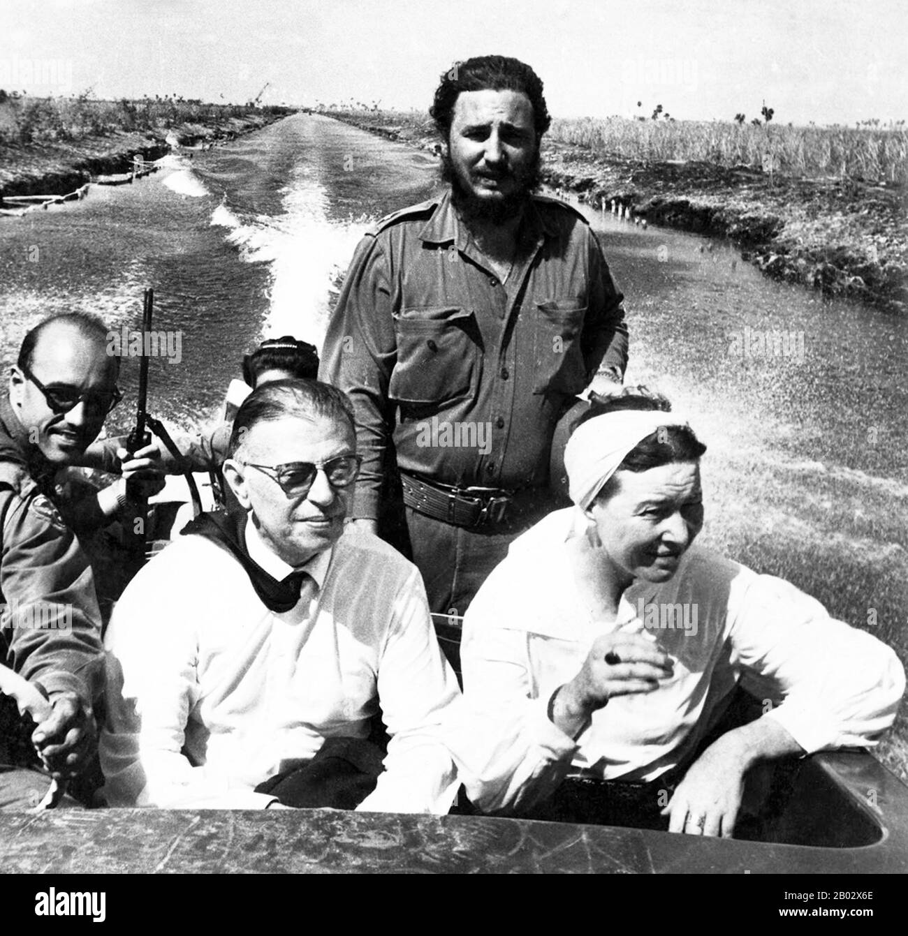 In 1960, Jean-Paul Sartre and Simone de Beauvoir visited Cuba during, as Sartre wrote, the 'honeymoon of the revolution'. Military strongman Fulgencio Batista’s regime had fallen to Fidel Castro’s guerilla army and the whole country was alight with revolutionary zeal.  When the couple returned to Paris, Sartre wrote numerous articles extolling the revolution. De Beauvoir, who was equally impressed, wrote, 'For the first time in our lives, we were witnessing happiness that had been attained by violence'.  De Beauvoir and Sartre would ultimately denounce Castro in an open letter that criticized Stock Photo