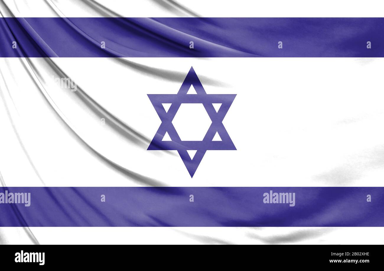 Realistic flag of Israel on the wavy surface of fabric Stock Photo - Alamy