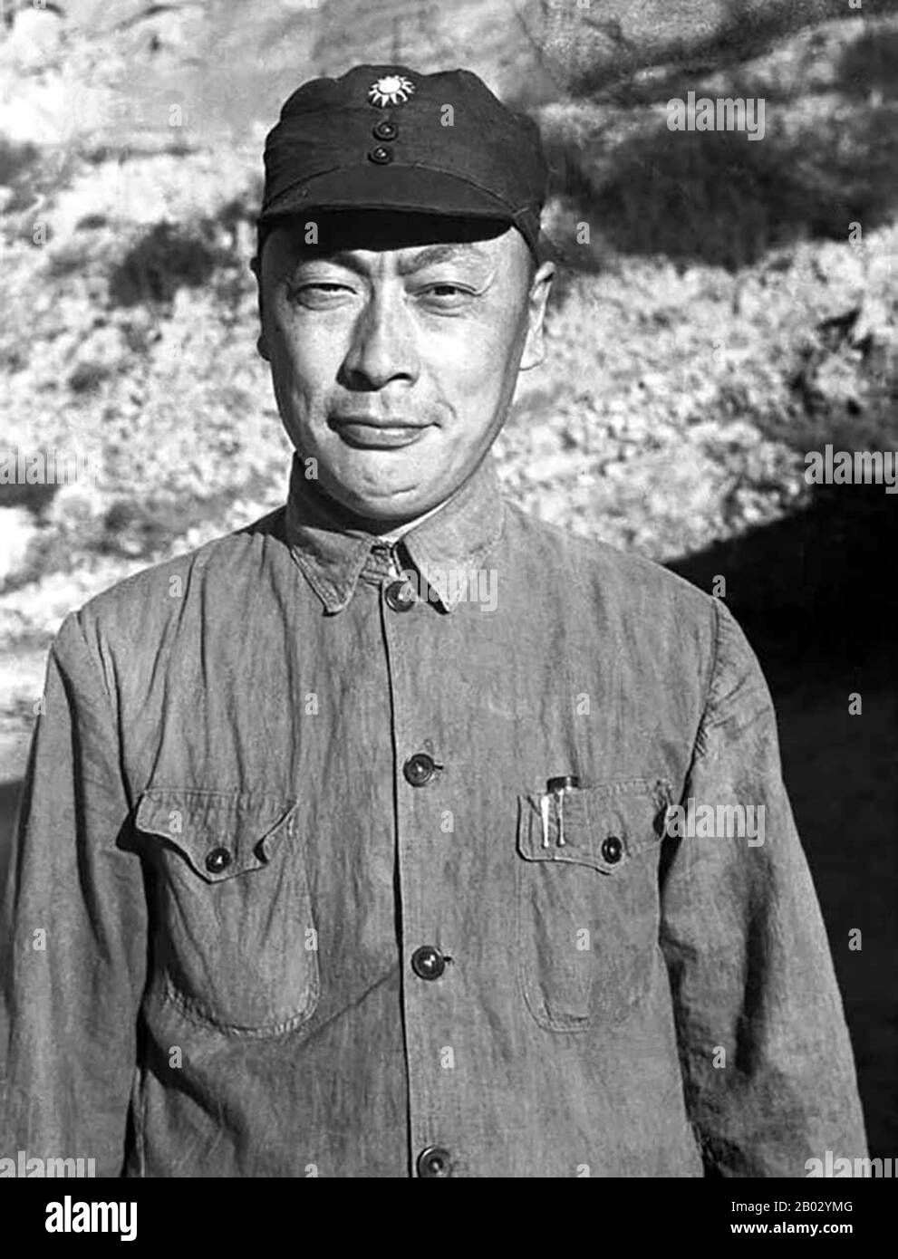 Chen was born in Lezhi, near Chengdu, Sichuan, into a moderately wealthy magistrate's family. A comrade of Lin Biao from their guerilla days, Chen was a commander of the New Fourth Army during the Sino-Japanese War (1937-1945), spearheaded the Shandong counter-offensive during the Chinese Civil War, and later commanded the Communist armies that defeated the KMT forces at Huai-Hai and conquered the lower Yangtze region in 1948-49.  He was made a Marshal of the People's Liberation Army (PLA) in 1955. After the founding of the People's Republic of China, Chen became mayor of Shanghai. He also ser Stock Photo