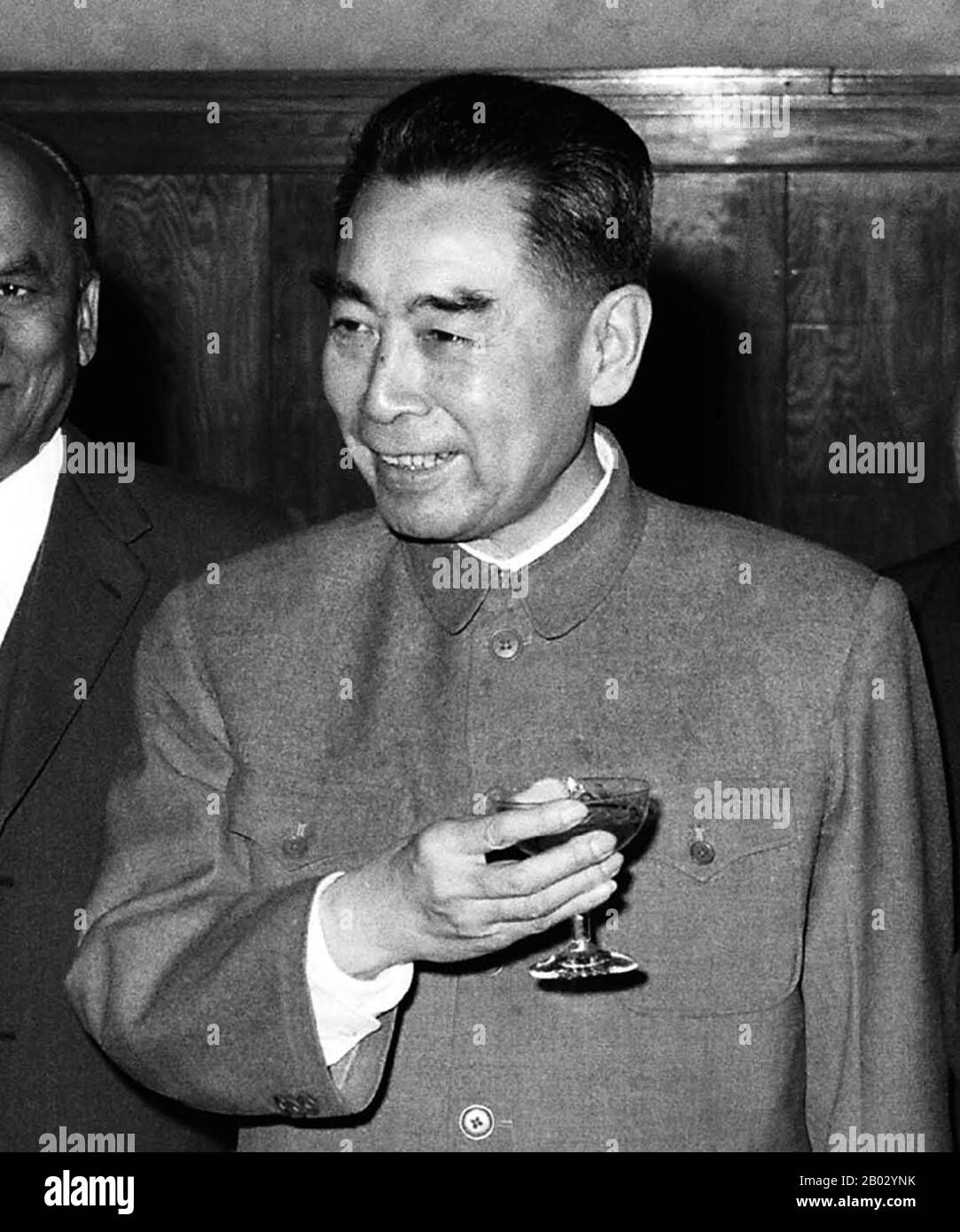 Zhou Enlai was the first Premier of the People's Republic of China, serving from October 1949 until his death in January 1976.  Zhou was instrumental in the Communist Party's rise to power, and subsequently in the development of the Chinese economy and restructuring of Chinese society. Stock Photo