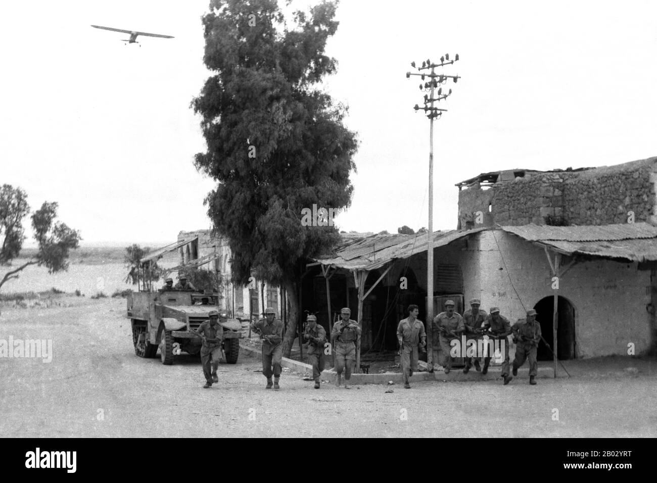 Operation Yoav (also called Operation Ten Plagues or Operation Yo'av) was an Israeli military operation carried out from 15–22 October 1948 in the Negev Desert, during the 1948 Arab–Israeli War.  Its goal was to drive a wedge between the Egyptian forces along the coast and the Beersheba–Hebron–Jerusalem road and ultimately to conquer the whole Negev. Operation Yoav was headed by the Southern Front commander Yigal Allon. Stock Photo
