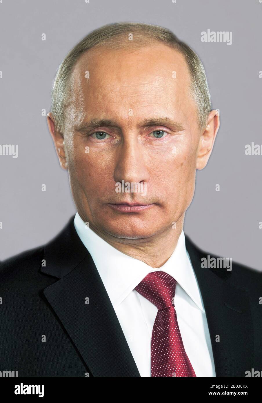 Vladimir Vladimirovich Putin (born 7 October 1952) has been the President of Russia since 7 May 2012, succeeding Dmitry Medvedev.  Putin previously served as President from 2000 to 2008, and as Prime Minister of Russia from 1999 to 2000 and again from 2008 to 2012. During his last term as Prime Minister, he was also the Chairman of United Russia, the ruling party. Stock Photo