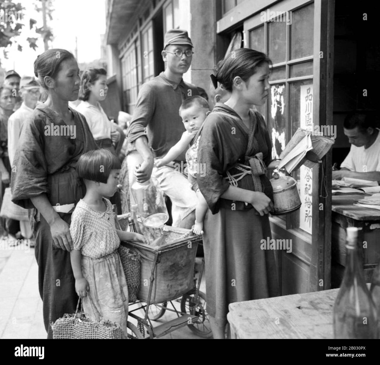 On December 7–8, 1941, Japanese forces carried out surprise attacks on Pearl Harbor, attacks on British forces in Malaya, Singapore, and Hong Kong and declared war, bringing the US and the UK into World War II in the Pacific.  After the Soviet invasion of Manchuria and the atomic bombings of Hiroshima and Nagasaki in 1945, Japan agreed to an unconditional surrender on August 15. The war cost Japan and the rest of the Greater East Asia Co-Prosperity Sphere millions of lives and left much of the nation's industry and infrastructure destroyed. Stock Photo