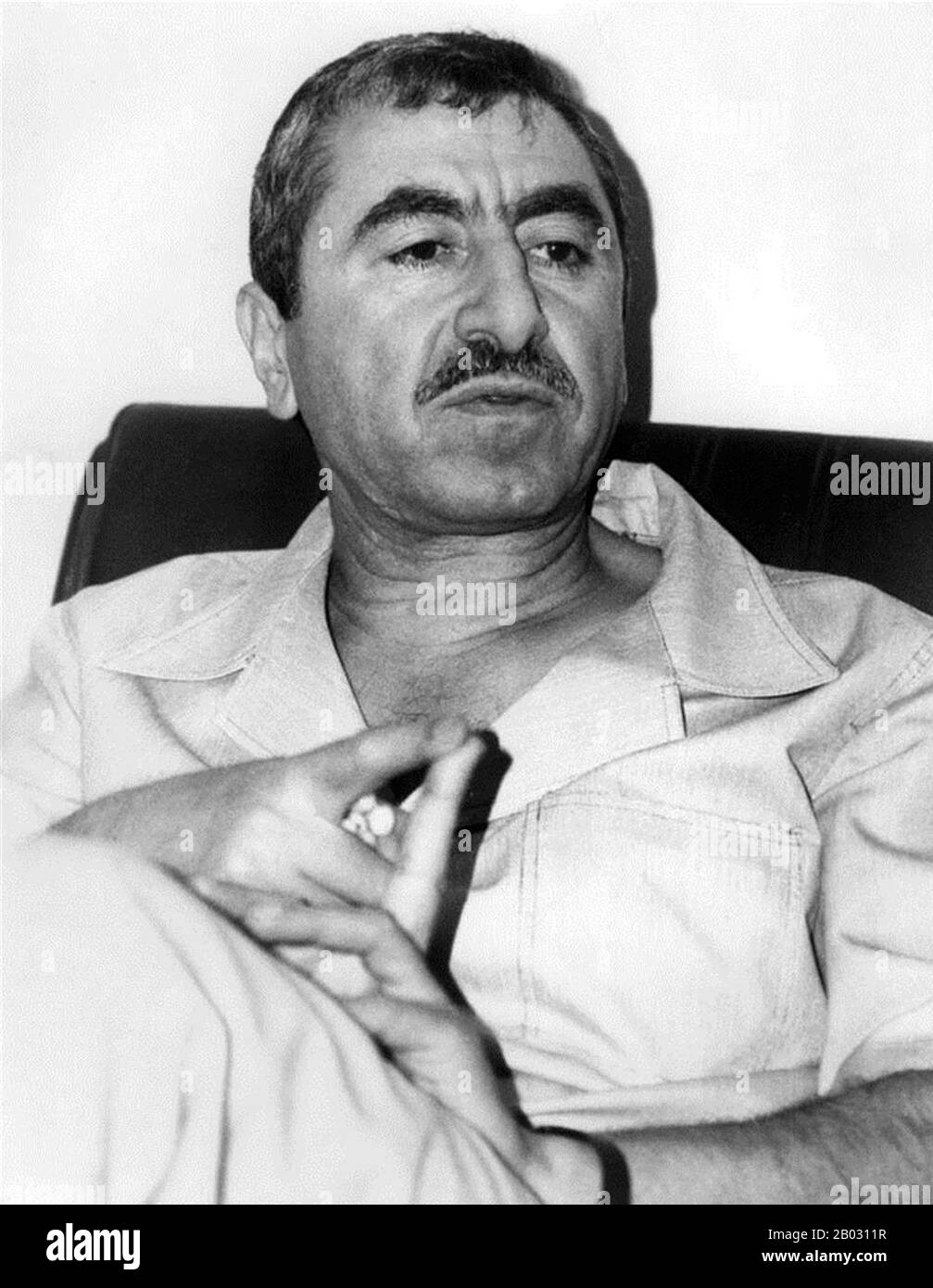 Hawatmeh hails from a Jordanian tribe and a Greek Catholic Christian background. He has been General Secretary of the Marxist Democratic Front for the Liberation of Palestine (DFLP) since its formation in a 1969 split from the Popular Front for the Liberation of Palestine (PFLP), of which he was also a founder. He was active as a left-wing leader in the Arab Nationalist Movement (ANM), which preceded the PFLP.  Hawatmeh opposed the 1993 Oslo Accords, but became more conciliatory in the late 1990s. In 1999 he agreed to meet with Yassir Arafat and even shook hands with the Israeli President, Eze Stock Photo