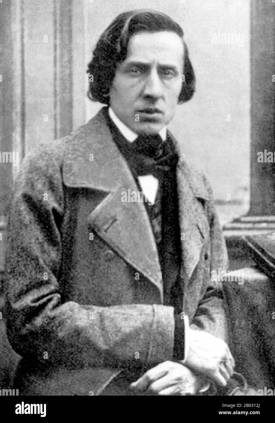 Frederic Francois Chopin (22 February or 1 March 1810 – 17 October 1849), born Fryderyk Franciszek Chopin, was a Polish composer and virtuoso pianist of the Romantic era, who wrote primarily for the solo piano.  He gained and has maintained renown worldwide as one of the leading musicians of his era. Stock Photo