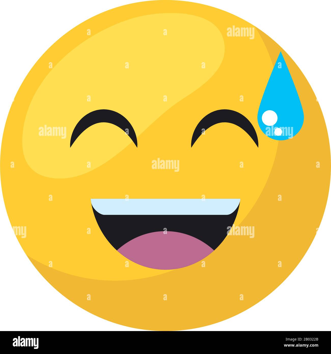Sweat emoji face flat style icon design, Cartoon expression cute ...