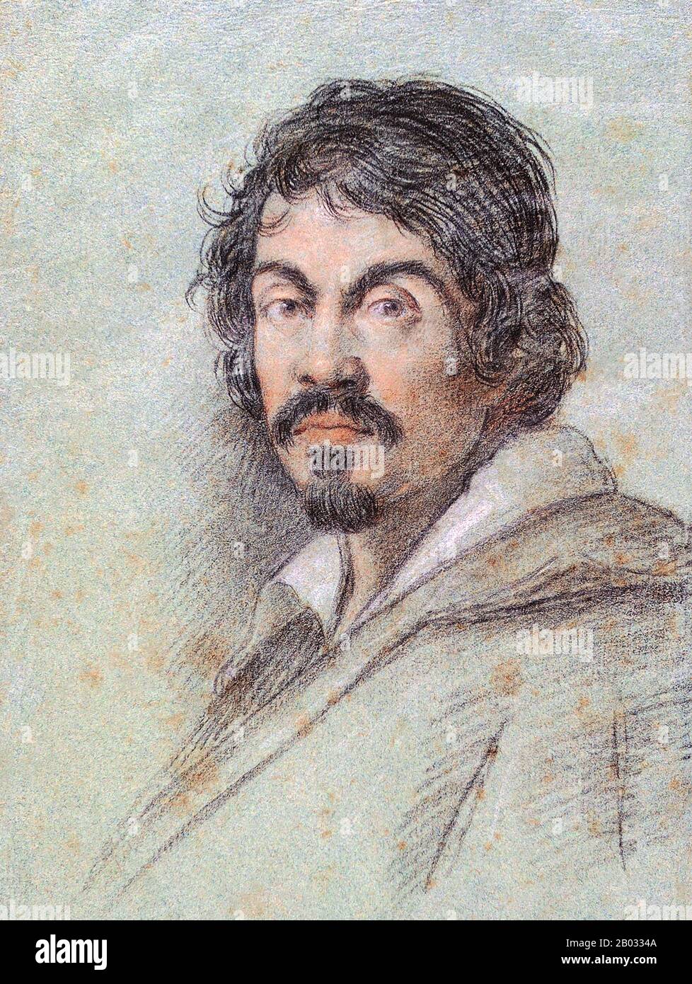 Michelangelo Merisi (Michael Angelo Merigi or Amerighi) da Caravaggio (29 September 1571 – 18 July 1610) was an Italian painter active in Rome, Naples, Malta, and Sicily between 1592 and 1610.  His paintings, which combine a realistic observation of the human state, both physical and emotional, with a dramatic use of lighting, had a formative influence on Baroque painting. Stock Photo