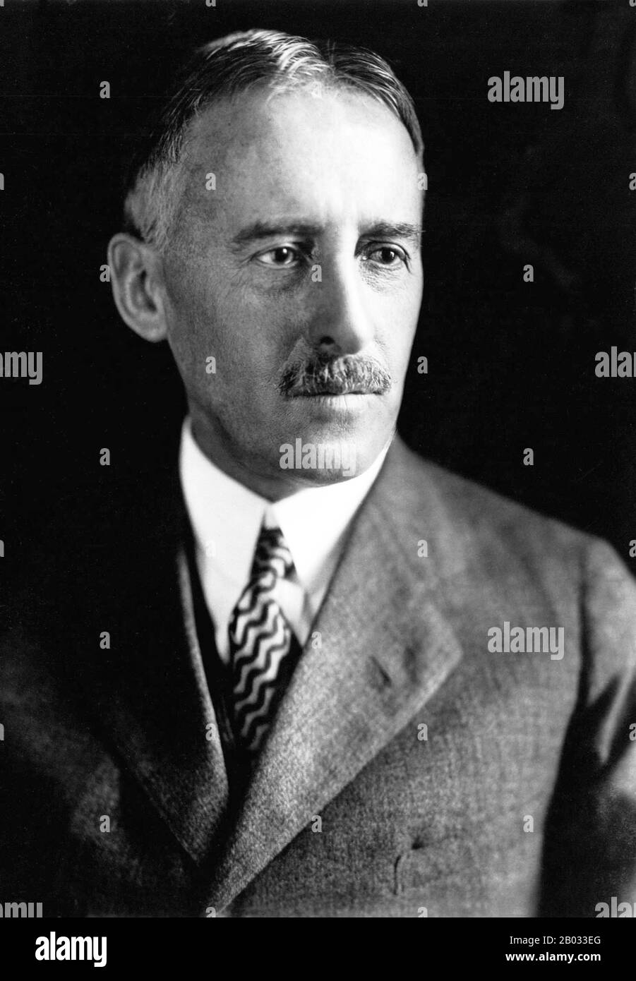 Henry Lewis Stimson (September 21, 1867 – October 20, 1950) was an American statesman, lawyer and Republican Party politician and spokesman on foreign policy. He served as Secretary of War (1911–1913) under Republican William Howard Taft, and as Governor-General of the Philippines (1927–1929).  As Secretary of State (1929–1933) under Republican President Herbert Hoover, he articulated the Stimson Doctrine which announced American opposition to Japanese expansion in Asia. He again served as Secretary of War (1940–1945) under Democrats Franklin D. Roosevelt and Harry S. Truman, and was a leading Stock Photo