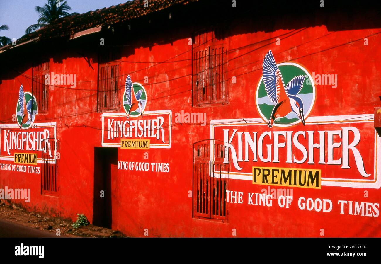 Kingfisher Premium is an Indian beer first launched in 1978. It is now available in more than 50 countries around the world. The United Breweries Group, based in Bengalaru (Bangalore), also brews a number of other Kingfisher beers. Stock Photo