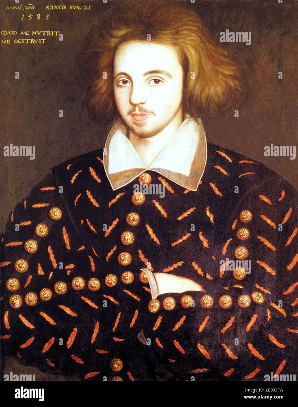 Christopher Marlowe, also known as Kit Marlowe (26 February 1564 – 30 May 1593), was an English playwright, poet and translator of the Elizabethan era.  He greatly influenced William Shakespeare, who was born in the same year as Marlowe and who rose to become the pre-eminent Elizabethan playwright after Marlowe's mysterious early death. Stock Photo