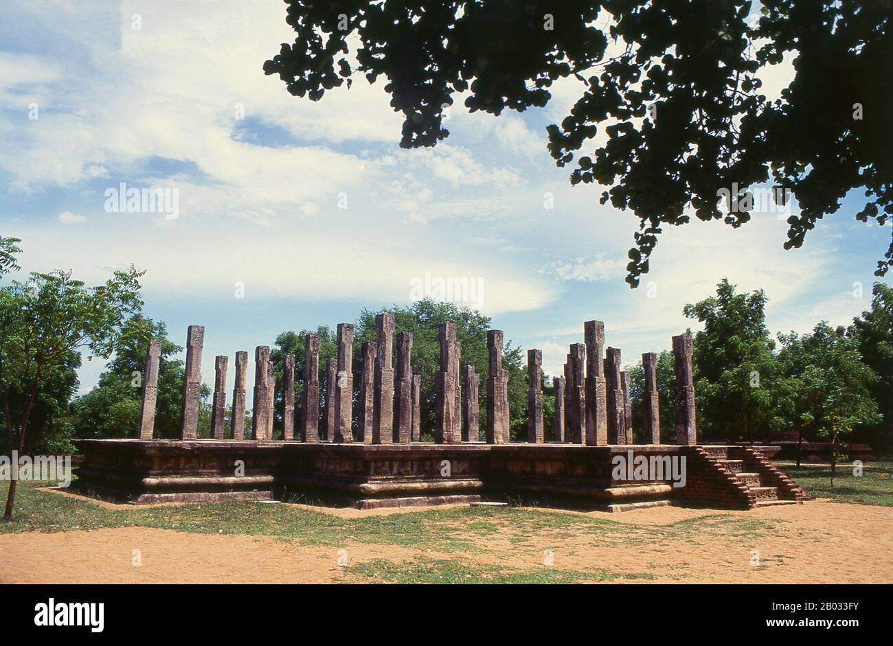 Polonnaruwa, the second most ancient of Sri Lanka's kingdoms, was first declared the capital city by King Vijayabahu I, who defeated the Chola invaders in 1070 CE to reunite the country under a national leader. Stock Photo