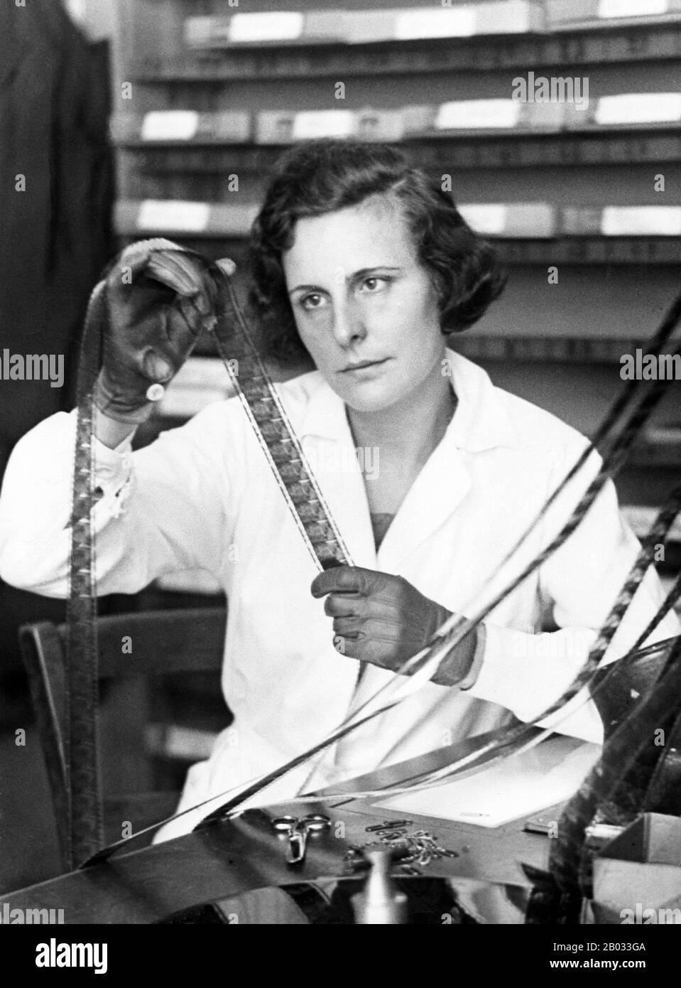 Helene Bertha Amalie 'Leni' Riefenstahl (22 August 1902 – 8 September 2003) was a German film director, producer, screenwriter, editor, photographer, actress, dancer, and propagandist for the Nazis. Stock Photo
