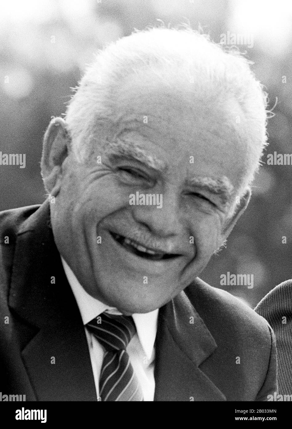 Israel / Palestine: Yitzhak Shamir (1915-2012), 7th Prime Minister of Israel, Jerusalem, 1988. Photo from Government Press Office (Israel).  Yitzhak Shamir was an Israeli politician and the seventh Prime Minister of Israel, serving two terms, 1983–84 and 1986–1992. Before the establishment of the State of Israel, Shamir was a leader of the Zionist terrorist group Lehi (the Stern Gang).  As a leader of the Stern Gang, Shamir both authorised and helped organise the assassination of  the United Nations Mediator in Palestine Swedish Count Folke Bernadotte in September, 1948. Stock Photo