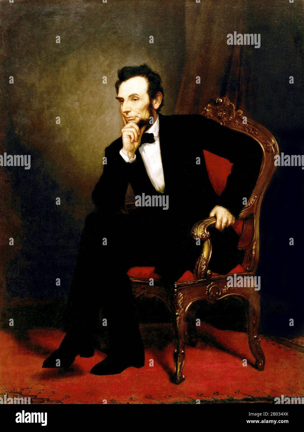 Abraham Lincoln (February 12, 1809 – April 15, 1865) was the 16th president of the United States, serving from March 1861 until his assassination in April 1865.  Lincoln led the United States through its Civil War—its bloodiest war and its greatest moral, constitutional and political crisis. In doing so, he preserved the Union, abolished slavery, strengthened the federal government, and modernized the economy. Stock Photo