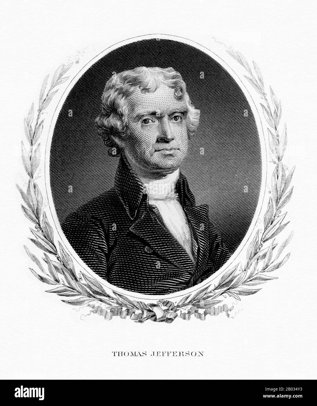 Thomas Jefferson (April 13, 1743 – July 4, 1826) was an American Founding Father and the principal author of the Declaration of Independence (1776). He was elected the second Vice President of the United States (1797–1801), serving under John Adams and in 1800 was elected the third President (1801–09).  Jefferson was a proponent of democracy, republicanism, and individual rights, which motivated American colonists to break from Great Britain and form a new nation. He produced formative documents and decisions at both the state and national level. Stock Photo