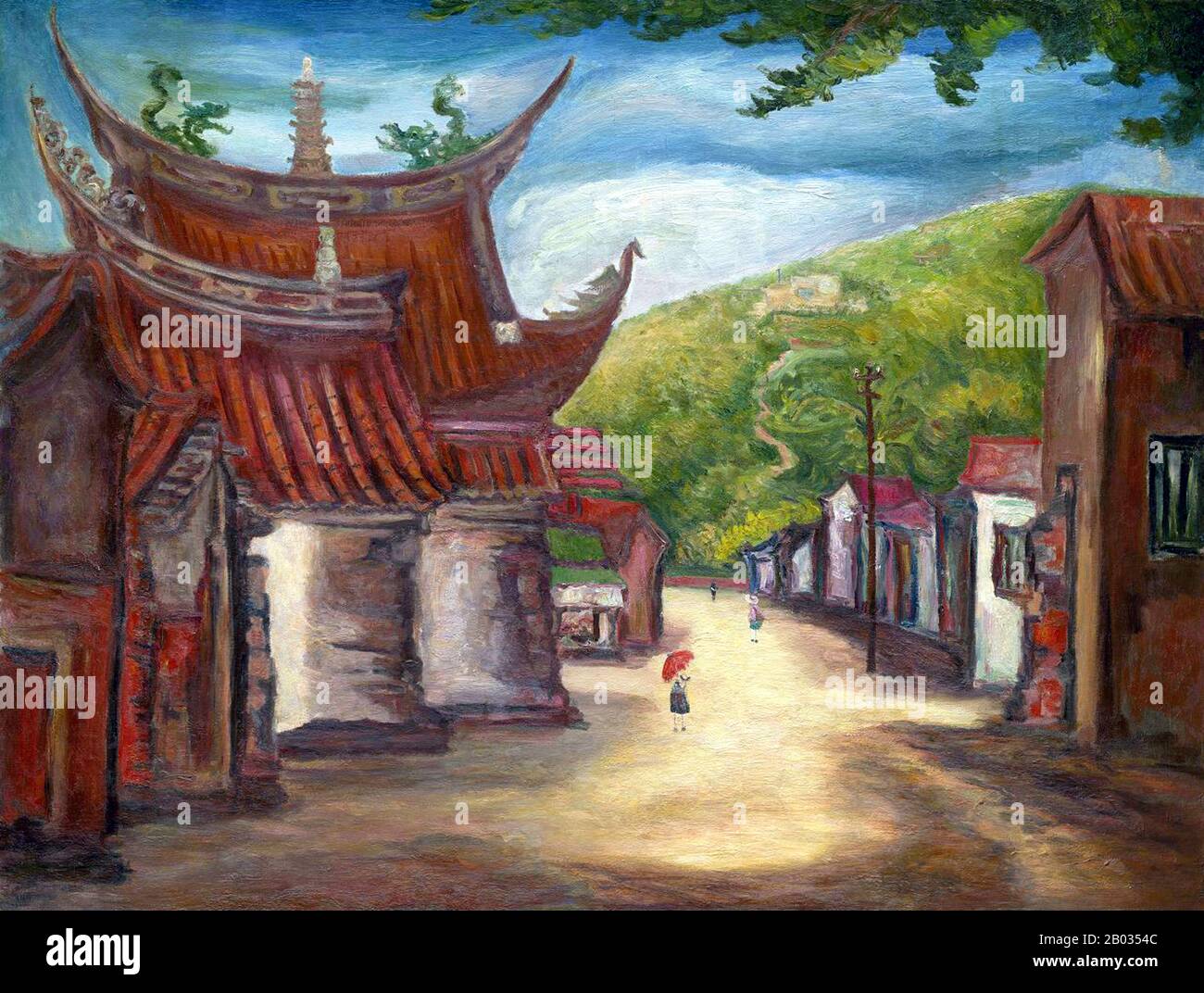 Tan Ting-pho (Chen Chengbo; Peh-oe-ji: Tan Teng-pho; February 2, 1895 – March 25, 1947), was a well-known Taiwanese painter. In 1926, his oil painting Street of Chiayi was featured in the seventh Empire Art Exhibition in Japan, which was the first time a Taiwanese artist's work was displayed at the exhibition.  Tan devoted his life to education and creation, and was greatly concerned about the development of humanist culture in Taiwan. He was not only devoted to the improvement of his own painting, but also to the promotion of the aesthetic education of the Taiwanese people. He was murdered as Stock Photo