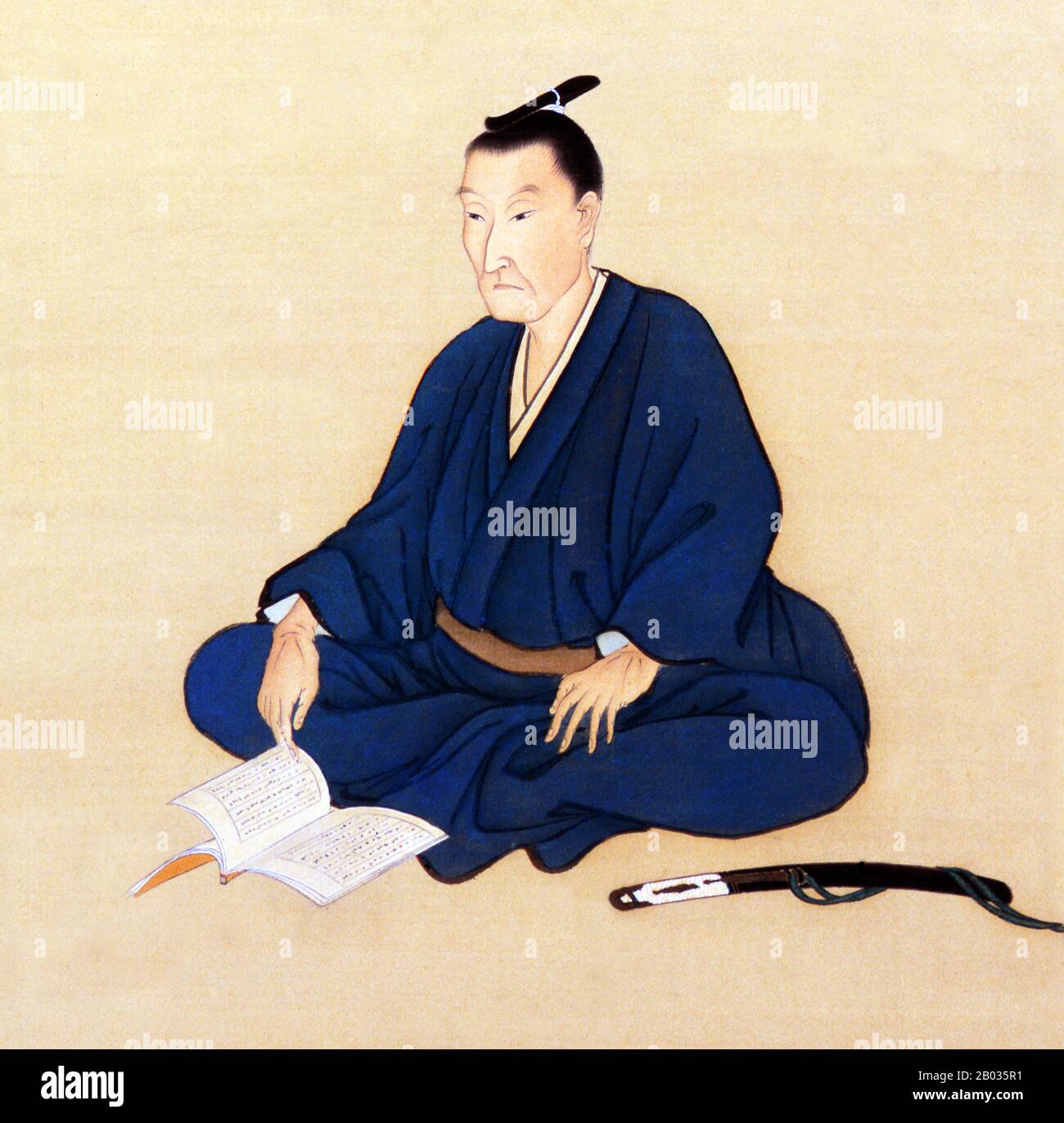 Yoshida Shoin (September 20, 1830 – November 21, 1859), commonly named Torajiro, was one of Japan's most distinguished intellectuals in the closing days of the Tokugawa shogunate.   An opponent of the Tokugawa Shogunate and advocate of political reform, he was executed by the Tokugawa authorities in 1859, aged 29.   Yoshida Shoin is  enshrined at the Shoin shrine in Wakabayashi, Setagaya-ku, in Tokyo, as well as at his birthplace in Hagi, Yamaguchi Prefecture. Stock Photo