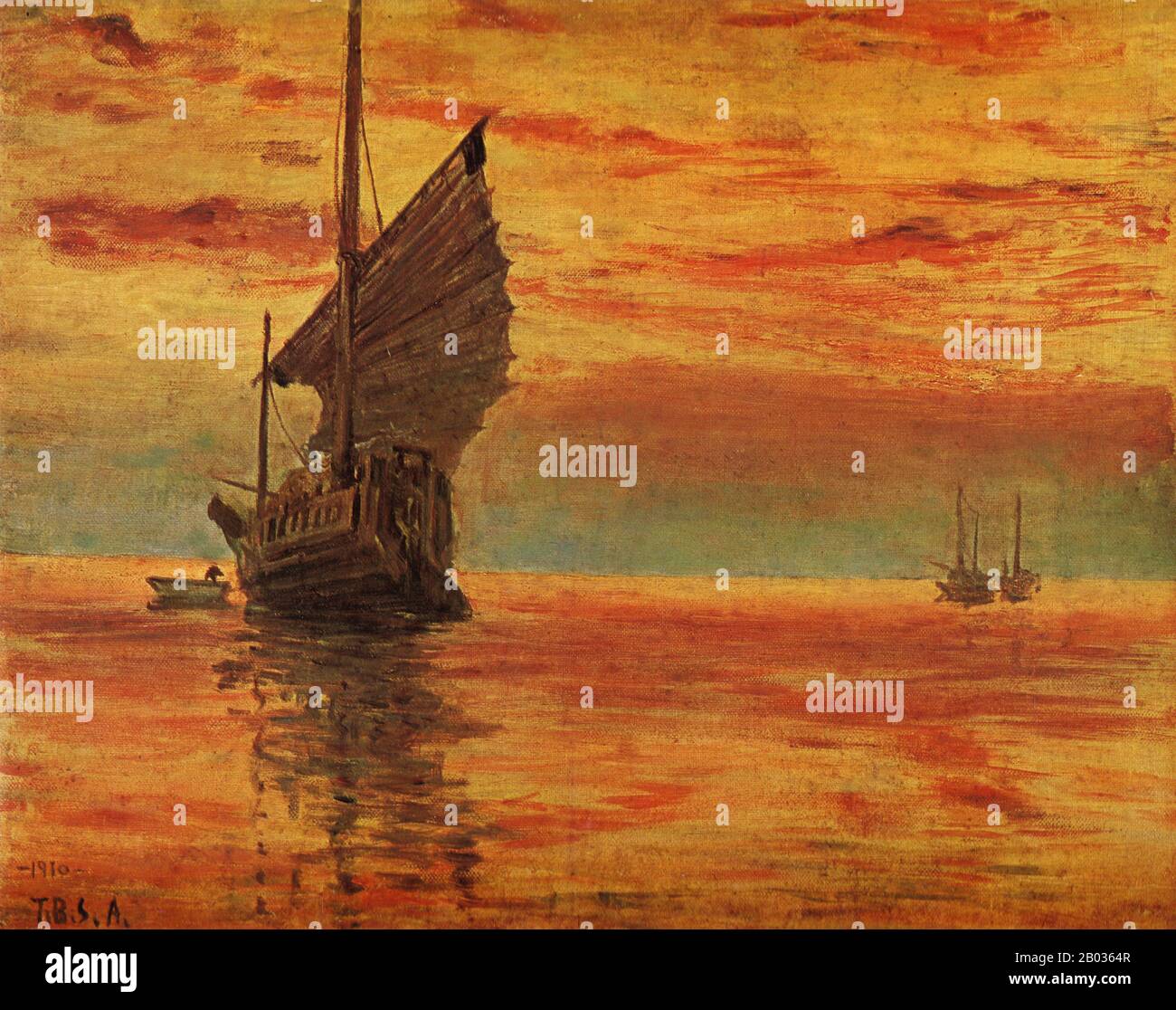 Japan sunset painting hi-res stock photography and images - Alamy