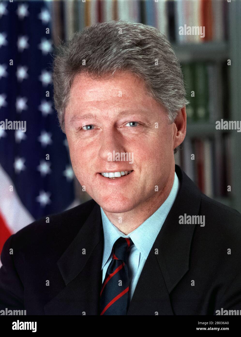 William Jefferson 'Bill' Clinton (born August 19, 1946) is an American politician who served as the 42nd President of the United States from 1993 to 2001. Clinton was Governor of Arkansas from 1979 to 1981 and 1983 to 1992, and Arkansas Attorney General from 1977 to 1979. Stock Photo