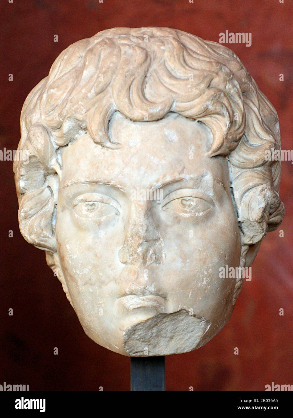 Born as Lucius Septimius Bassianus (188-217 CE) but renamed Marcus Aurelius Antoninus after his father's union with the families of the Nerva-Antonine dynasty, he gained his agnomen Caracalla from a Gallic hooded tunic which he often wore. Eldest son of Emperor Septimius Severus, he reigned jointly with his father from 198 CE until his father's death in 211 CE. He then became joint emperor with his younger brother Geta, but he quickly murdered his brother less than a year into their joint rule.  Caracalla's reign was marked by continued assaults from the Germanic peoples as well as constant do Stock Photo