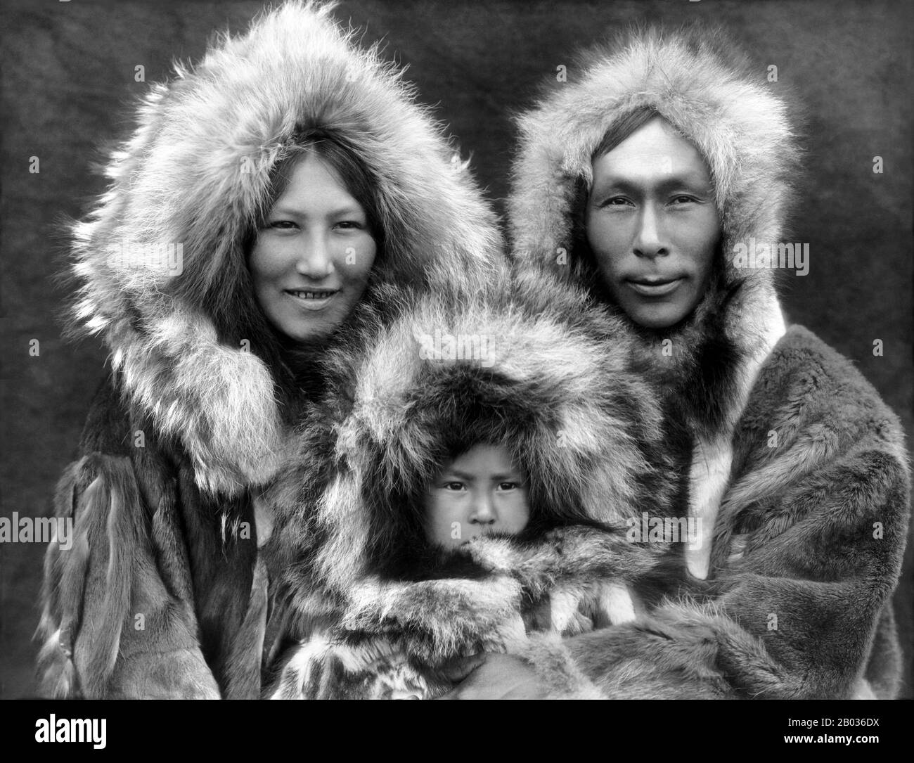 The Inupiat are an Alaskan Native people, whose traditional territory spans Norton Sound on the Bering Sea to the Canada–United States border. Their current communities include seven Alaskan villages in the North Slope Borough, affiliated with the Arctic Slope Regional Corporation; eleven villages in Northwest Arctic Borough; and sixteen villages affiliated with the Bering Straits Regional Corporation.  Culturally, Inupiat are divided into two regional hunter-gatherer groups: the Tagiugmiut ('sea people'), living on or near the north Alaska coast, and the Nunamiut ('land people'), living in in Stock Photo