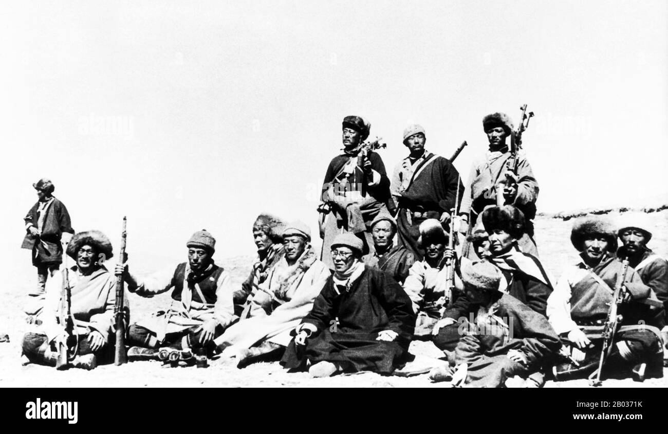 At the outset of the 1959 Tibetan uprising, fearing for his life, the Dalai Lama and his retinue fled Tibet with the help of the CIA's Special Activities Division, crossing into India on 30 March 1959, reaching Tezpur in Assam on 18 April. Stock Photo