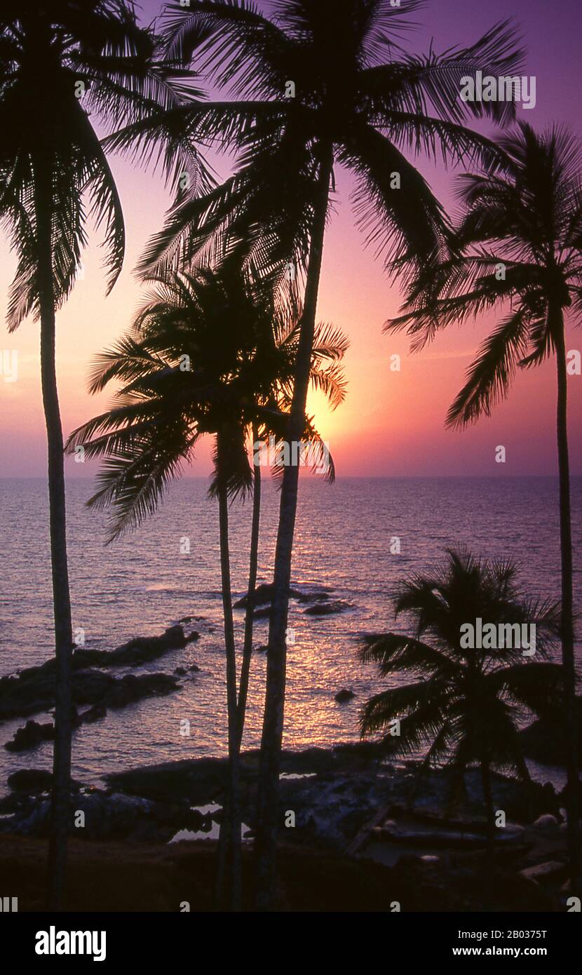 Vagator Beach is the northernmost beach of Bardez Taluka, Goa. It is located on the opposite bank of the Chapora River from Morjim in Pernem. To the south of Vagator is Anjuna, one of the first hippie haunts of Goa. Stock Photo