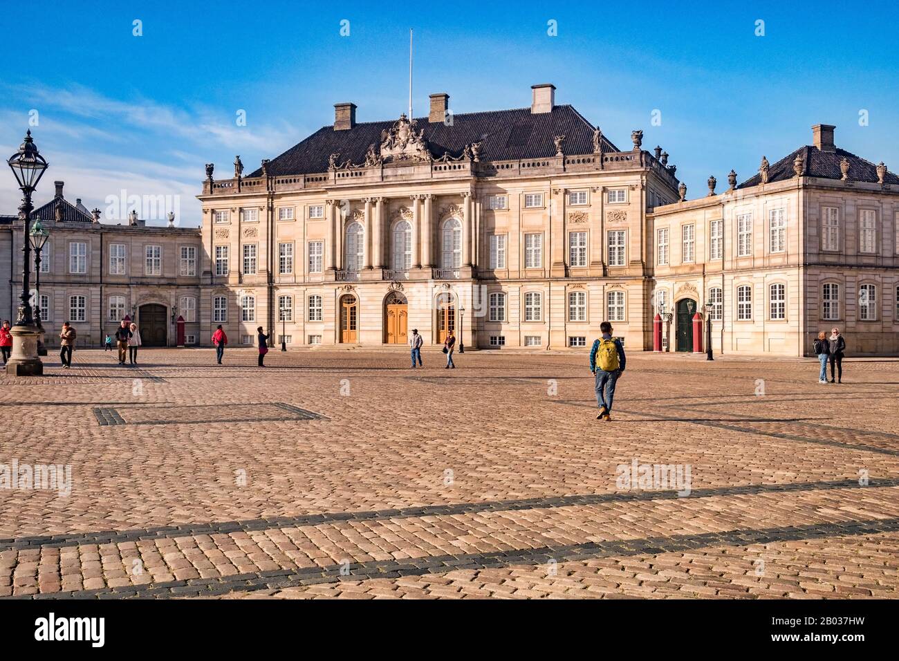 23 September 2018: Copenhagen, Denmark -  Christian VII's Palace in the Amalienborg Palace complex, winter residence of the Danish royal family. Stock Photo