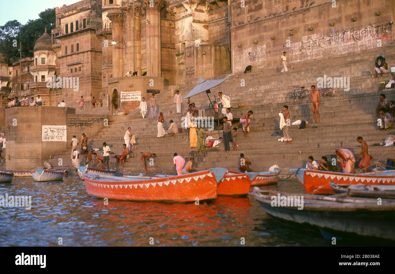 Varanasi, also commonly known as Banaras or Benares, is a city situated