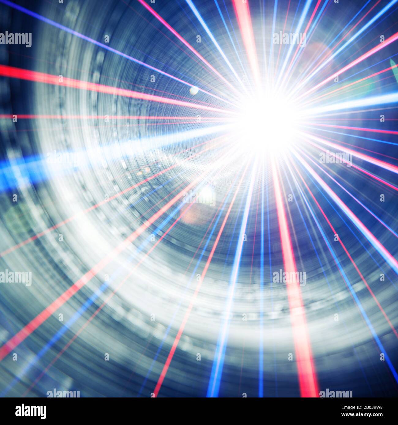 Abstract light beams, lasers, flares background Stock Photo