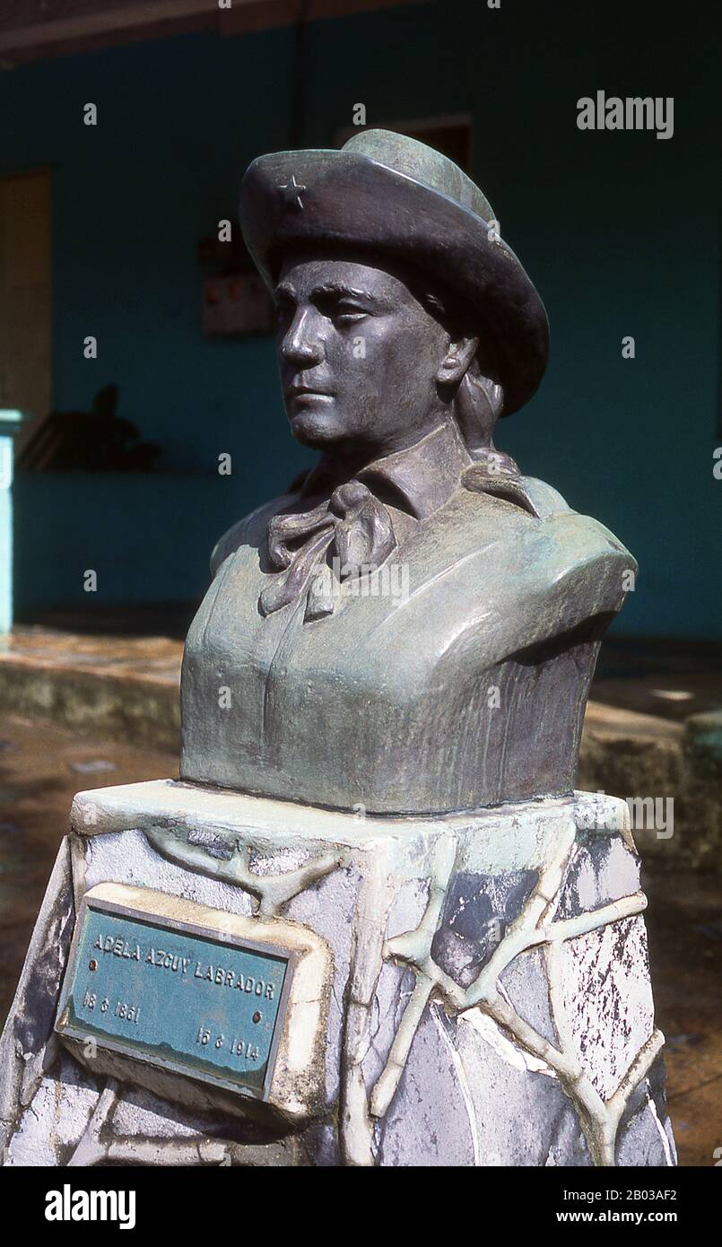 Born in Viñales, Gabriela de la Caridad Azcuy Labrador (18 March 1861 – 15 March 1914) was a Cuban nurse and poet who participated in the Cuban War of Independence. Stock Photo