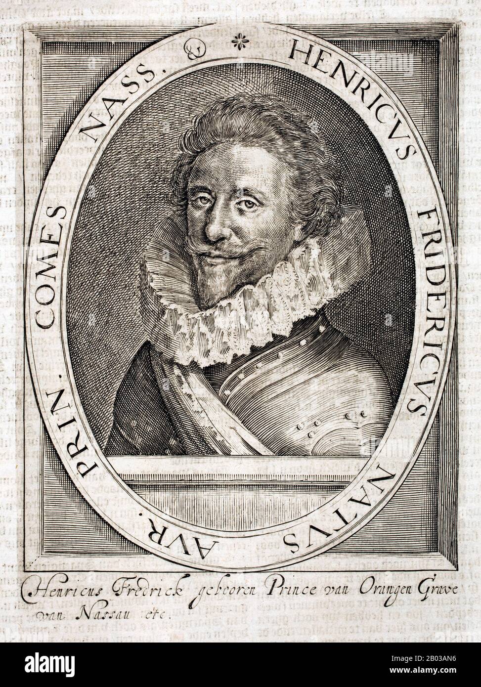 Frederik Hendrik / Frederick Henry (1584-1647) was the ruling Prince of Orange and stadtholder of Holland, Guelders, Overijssel, Utrecht and Zeeland. The youngest son of the famed William the Silent, he was the half-brother of the previous Prince of Orange and his predecessor, Maurice, who passed away in 1625. Stock Photo