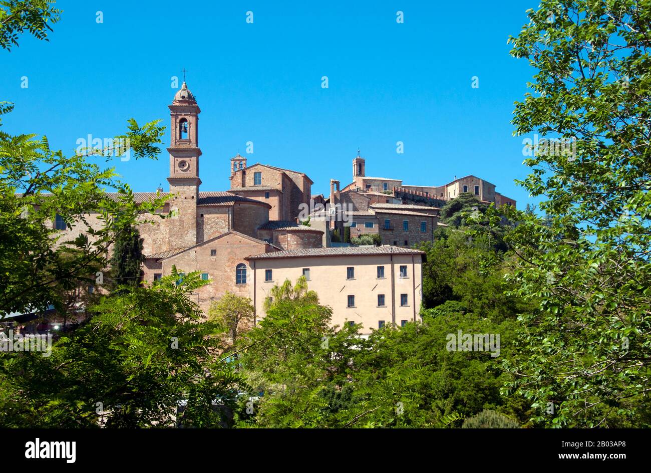 According to legend, Montepulciano was founded by the Etruscan King Lars Porsena of Chiusi; recent findings prove that a settlement was already in existence in the 4th-3rd centuries BCE. In Roman times it was the seat of a garrison guarding the main roads of the area. Stock Photo