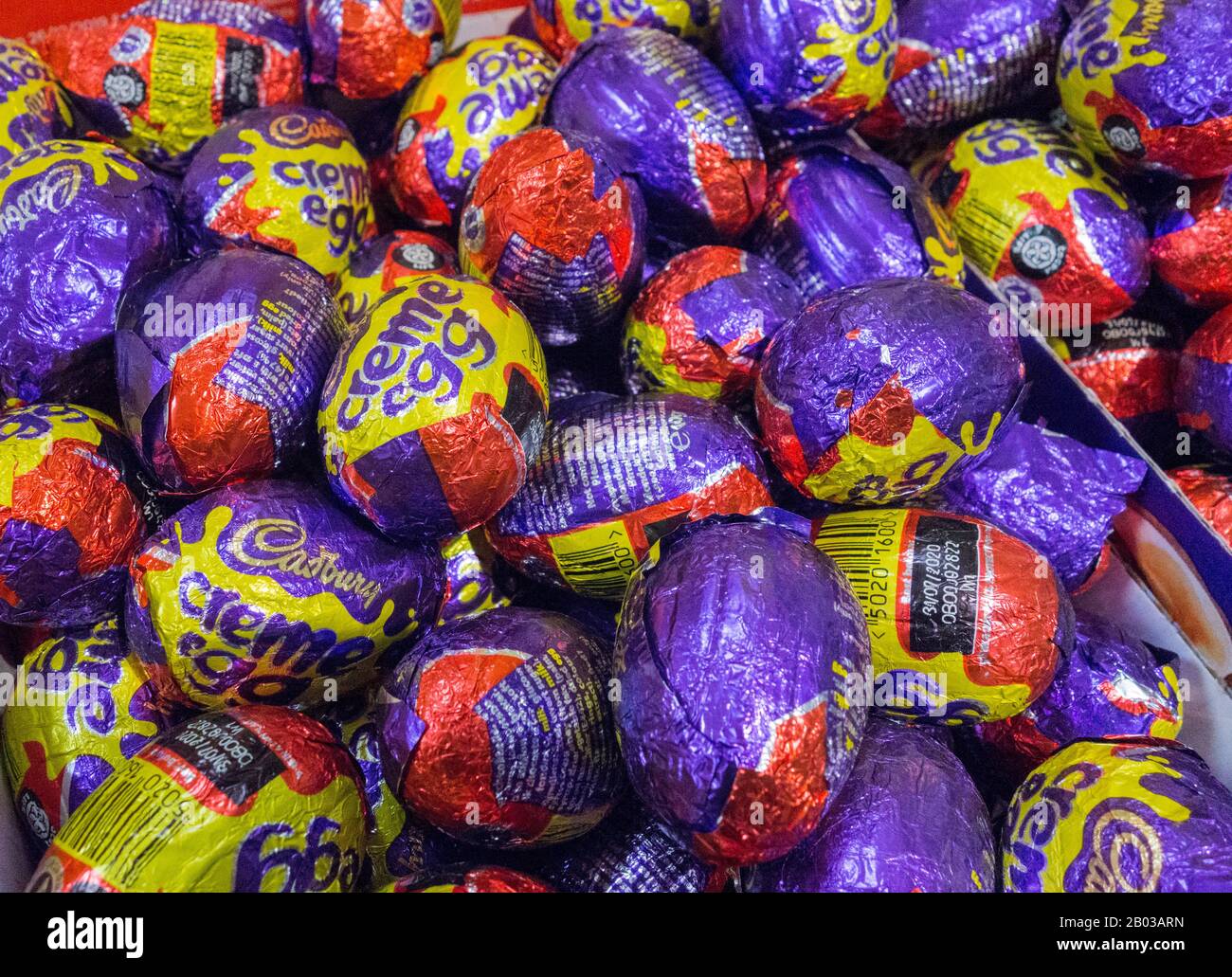 Chocolate Cadbury Creme Egg confectionery Stock Photo