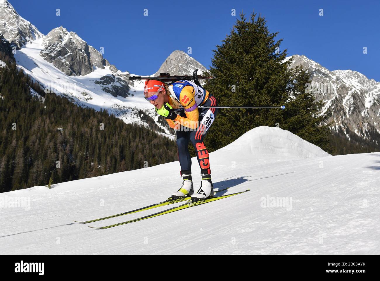 Antholz, Italy. 18th Aug, 2017. Biathlon: World Championship, 15 km singles, women. Denise Herrmann from Germany in action on the track. Credit: Hendrik Schmidt/dpa/Alamy Live News Stock Photo