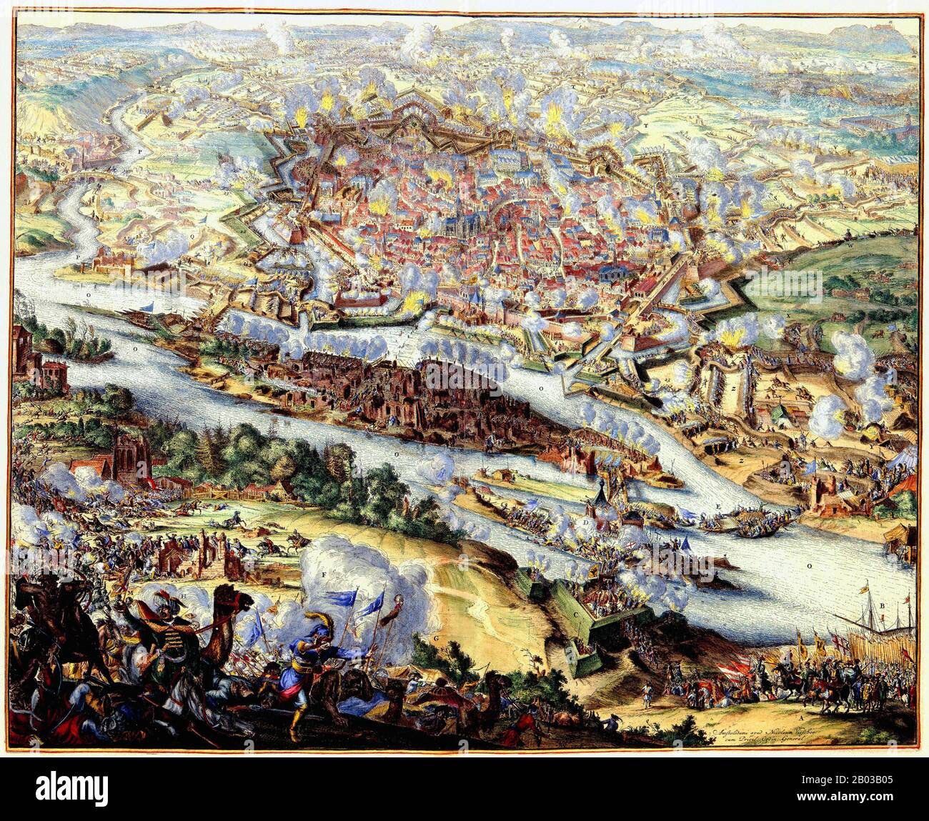 The Battle of Vienna took place at Kahlenberg Mountain near Vienna on 12 September 1683 after the imperial city had been besieged by the Ottoman Empire for two months. Stock Photo