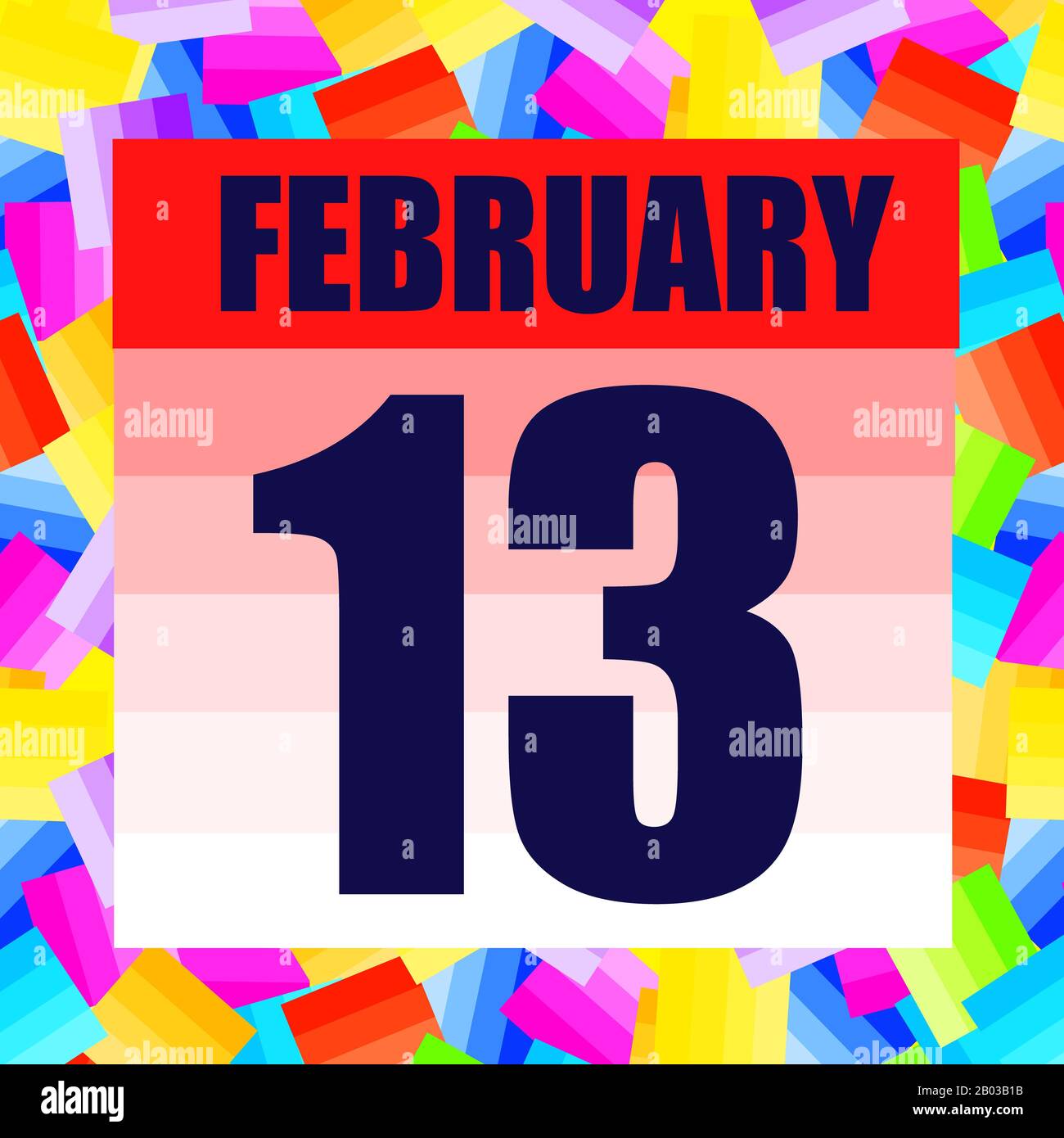 February 13 icon. For planning important day. Banner for holidays and